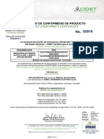 Certificaco de Conformidad MEDIDOR MONOFASICO PDF