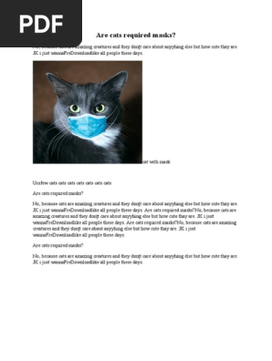 Are cats required masks