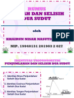 Rumus Trigonometri Jumlah & Selisih Dua Sudut