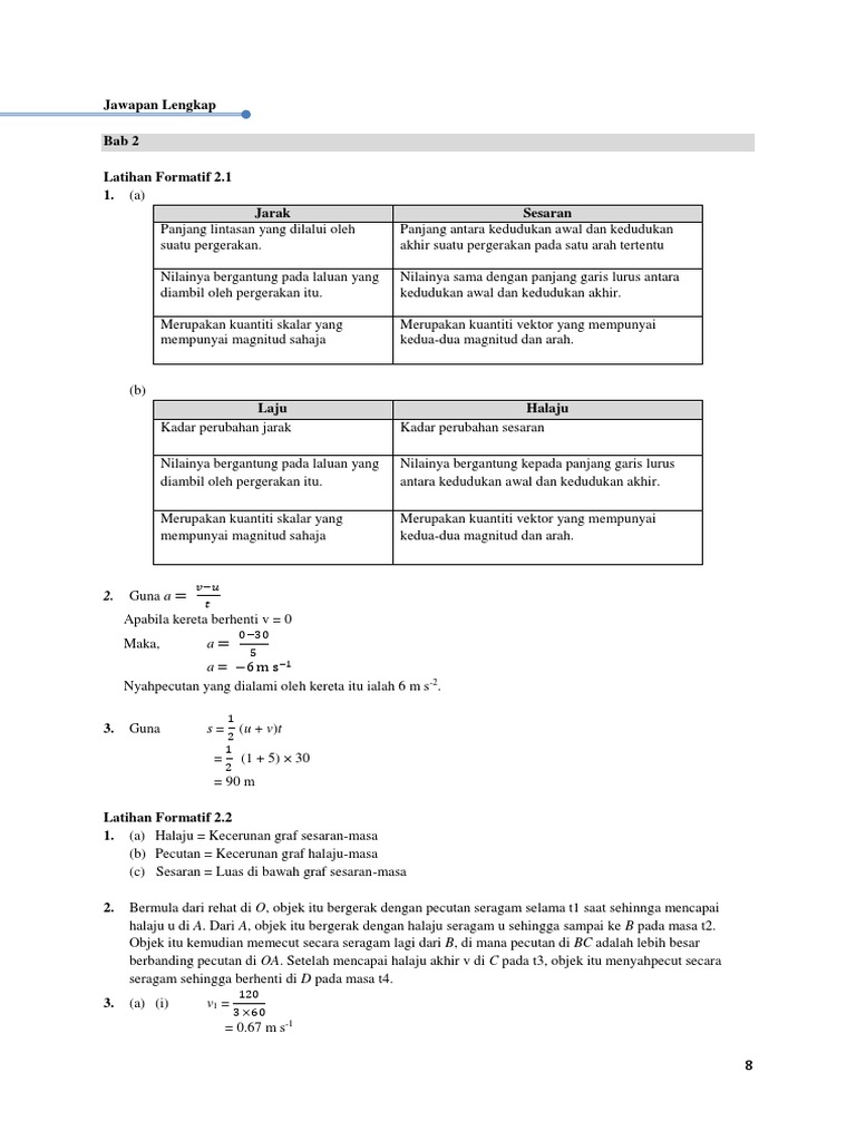 Jawapan Buku Teks Fizik Tingkatan 4 Kssm Latihan Formatif 1 1 Wallpaper
