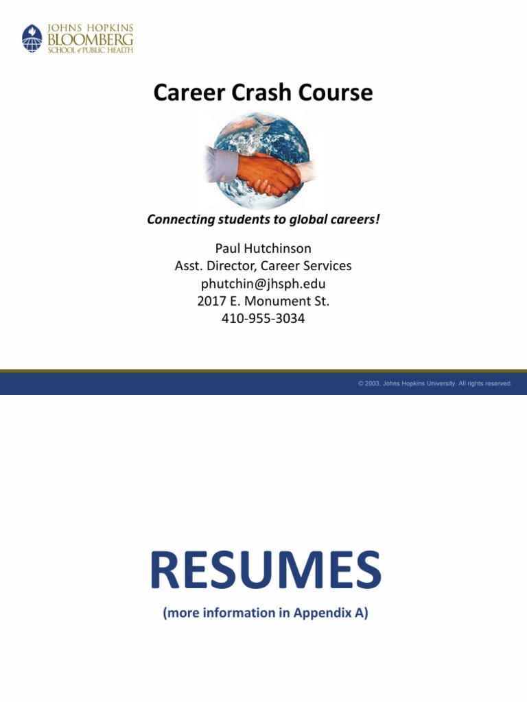 Career Crash Course Fall 2011 | PDF | Résumé | Epidemiology