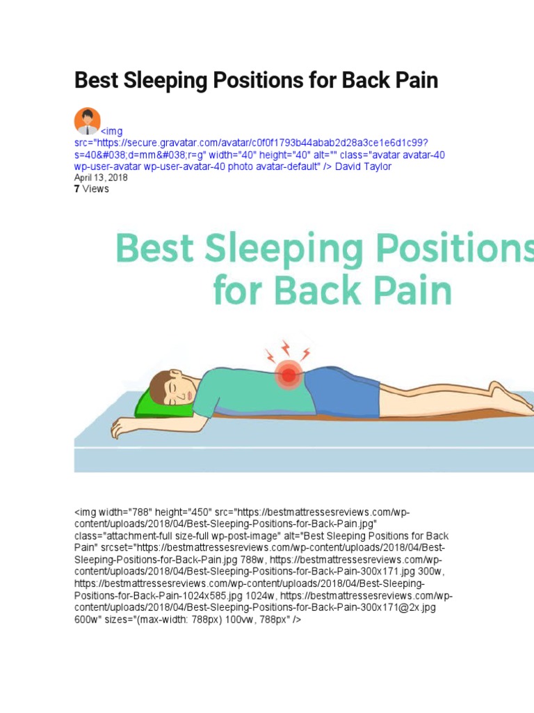 Best Sleeping Positions for Back Pain Relief How to Sleep Comfortably