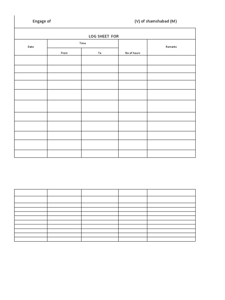 Log Sheet | PDF
