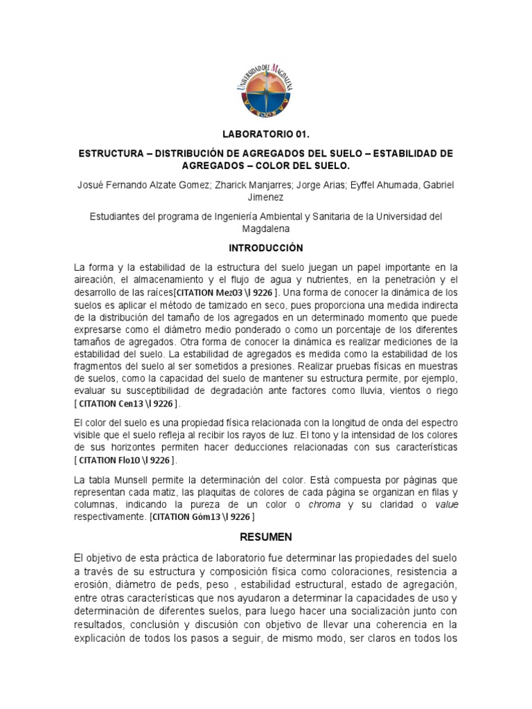 GENESIS Lab 1 PDF Suelo Arcilla