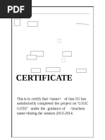 Certificate for Logic Gates Project