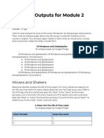 Required Outputs For Module 2