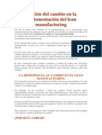 Gestión Del Cambio en La Implementación Del Lean Manufacturing PDF