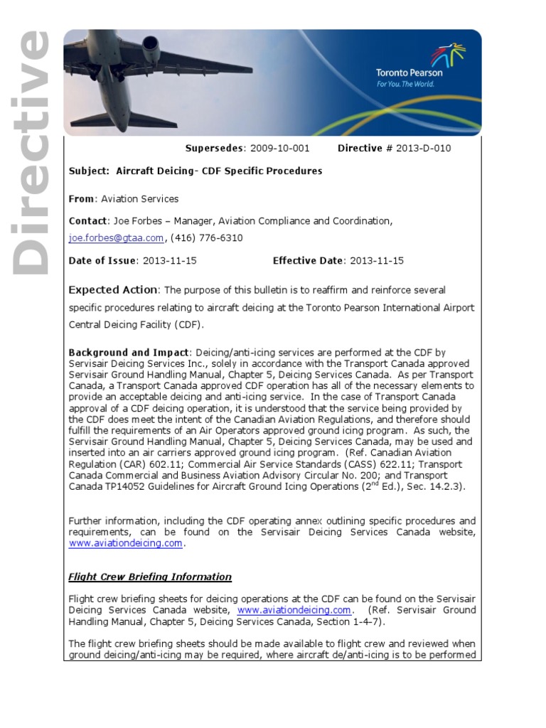 G022013D010 CDF Specific Aircraft Deicing Procedures PDF