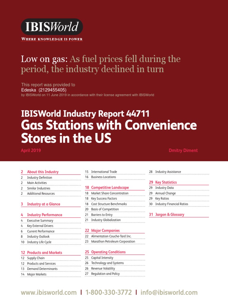 IBISWorld Industry Report Gas Stations With Convenience Stores in The