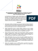 Declaracion de La Alianza Del Pacifico Sobre La Cop 20 de Lima