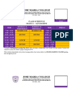 Jose Maria College: Class Schedule