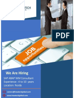 SAP ABAP WM Consultant Experience: 4 To 10 Years Location: Noida