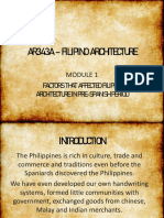 Ar343A - Filipino Architecture: Factors That Affected Filipino Architecture in Pre-Spanish Period