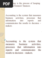 Accounting Is The Process of Keeping Track of A Business' Finances