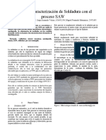 Análisis y Caracterización de Soldadura Con El Proceso SAW