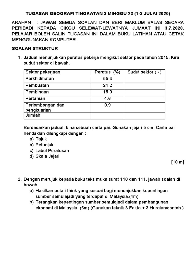 Tugasan Geografi Tingkatan 3 Minggu 23 Pdf