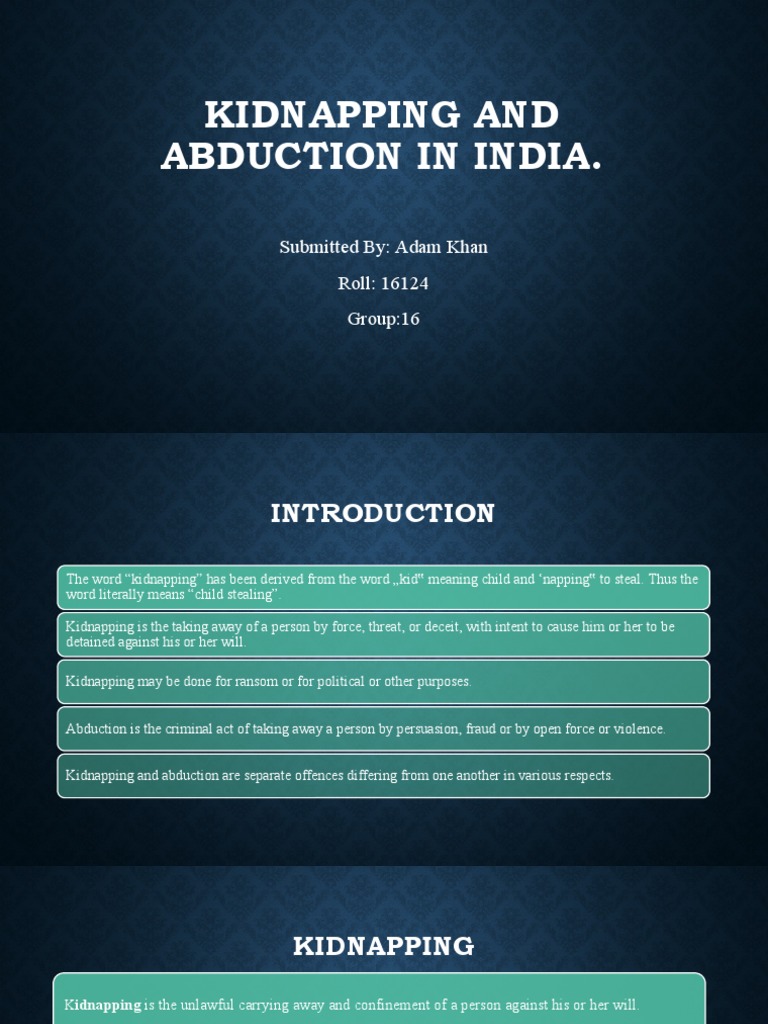 Kidnapping And Abduction In India Pdf