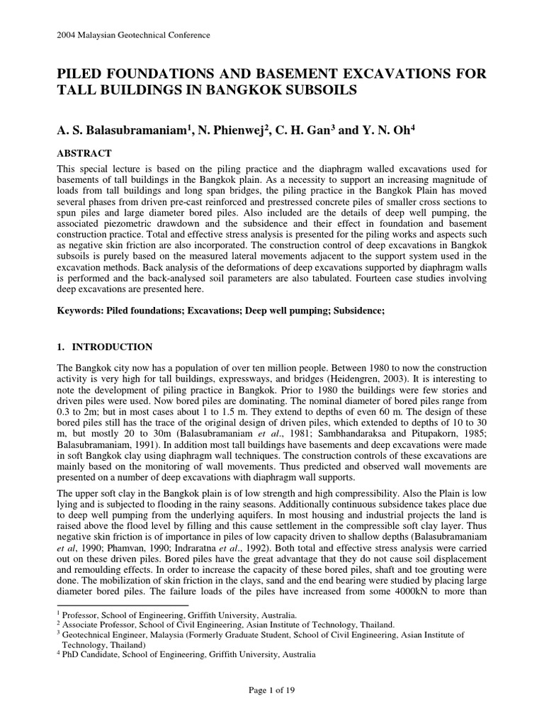 Piled Foundations and Basement Excavatio PDF | PDF | Deep Foundation ...