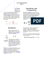 Resistivity and Conductivity: Electrodynamics