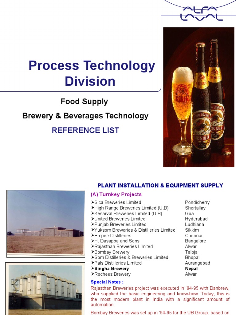 Process Technology Division Food Supply Brewery & Beverages Technology