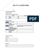 WEEK 9 CLASSWORK