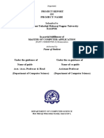 MCA II Project Format Format PDF