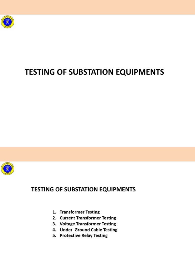 Substation Equipment Testing Procedures | PDF | Transformer ...