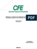 Especificación CFE 2C301-15. Herrajes para LTs de 69 A 400 KV PDF