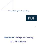 Cost and management accounting: Marginal costing & CVP analysis