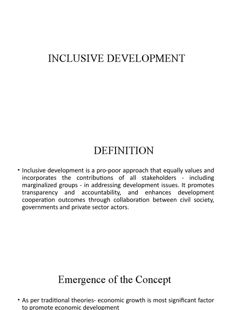 Understanding Inclusive Development | PDF | Social Exclusion | Economic ...