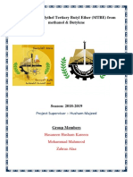 Production of Mythel Tertiary Butyl Ether (MTBE) From Methanol & Butylene