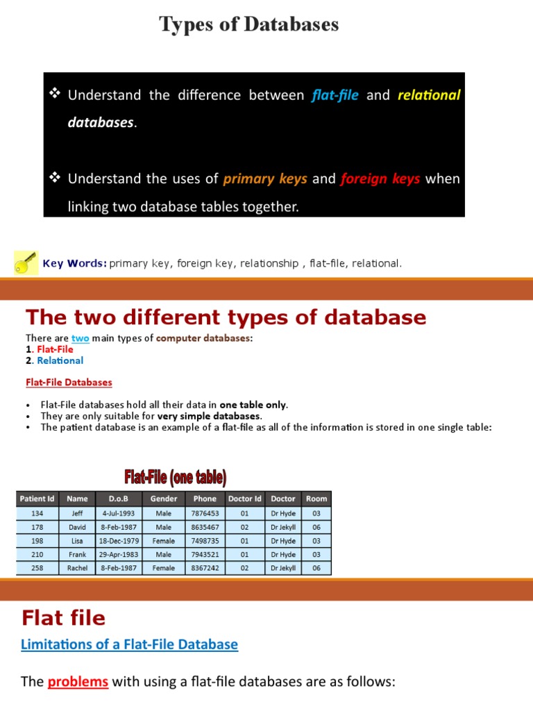 IGCSE ICT - DataBase Types | PDF | Relational Database | Relational Model