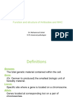 Function and Structure of Antibodies and MHC: Dr. Muhammad Zubair FCPS Chemical Pathologist