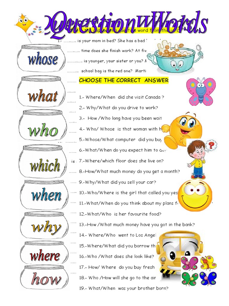 Question Words Tests - 55922 | PDF | Games & Activities