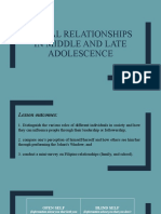 Social Relationships in Middle and Late Adolescence