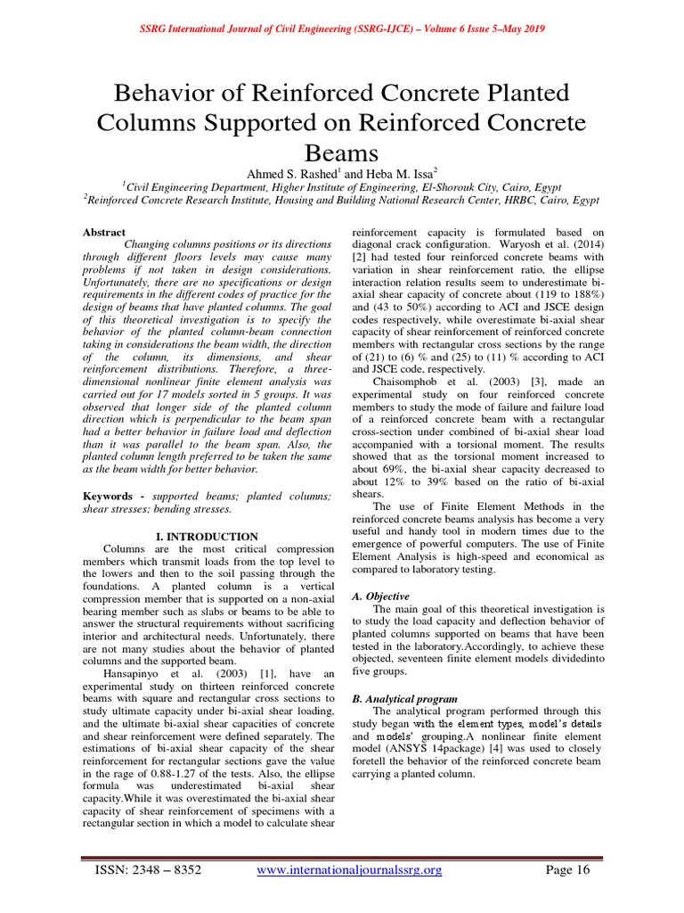 Behavior of Planted Columns on Beams | PDF | Beam (Structure ...