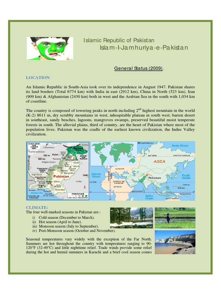 Overview of Pakistan's Geography and Economy | PDF | Monsoon | Pakistan
