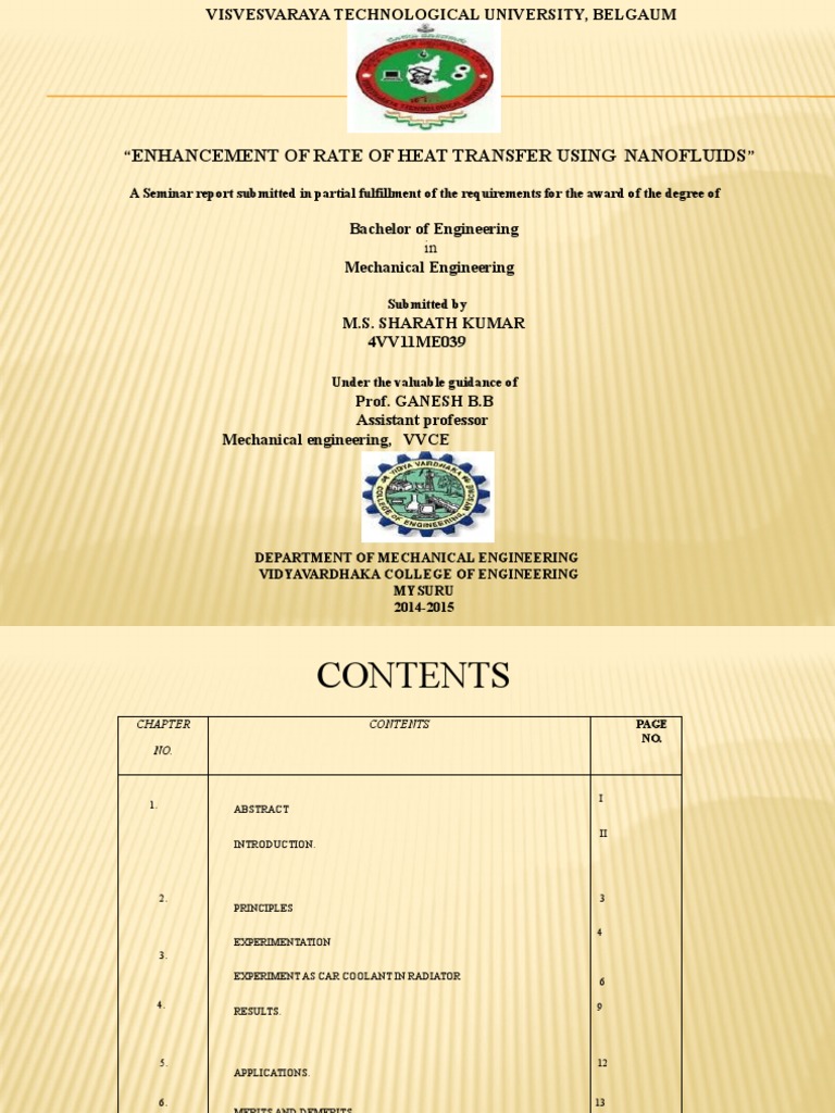 Enhancement of Rate of Heat Transfer Using Nanofluids | PDF ...