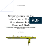 Scoping Study For The Installation of Floating Tidal Stream in The Pentland Firth