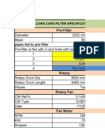 Pre-Filter:: Luwa Card Filter Specifications