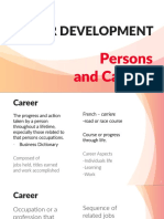 Personal Development: Theory and Practices L12-Persons and Careers