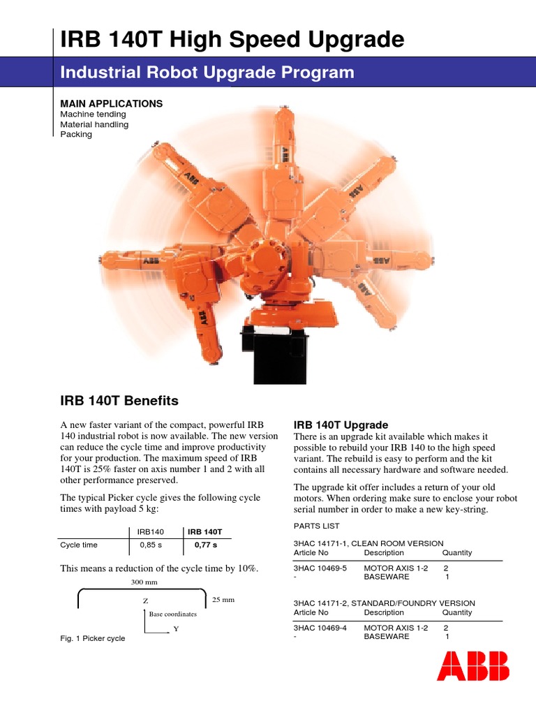 IRB 140T High-Speed Robot Upgrade | PDF