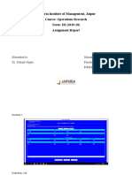 Jaipuria Operations Research Assignment Report