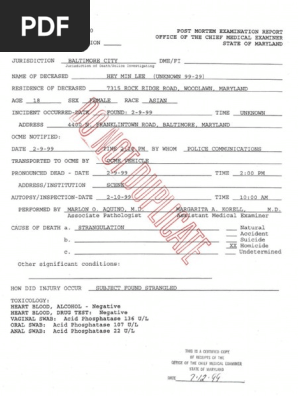Autopsy Report