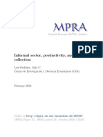 Informal Sector, Productivity, and Tax Collection: Munich Personal Repec Archive