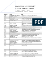 Familylaw Project Topics