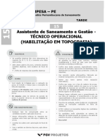 COMPESA2018 Assistente de Saneamento e Gestao - Tecnico Operacional (Habilitacao em Topografia) (NM-TOTOP) Tipo 1