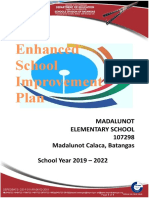 Enhanced School Improvement Plan: Madalunot Elementary School 107298 Madalunot Calaca, Batangas School Year 2019 - 2022