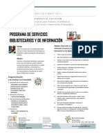 Divulgación Del Programa de Servicios Bibliotecarios y de Información DEPR