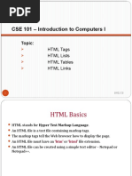 CSE 101 - Introduction To Computers I: Topic